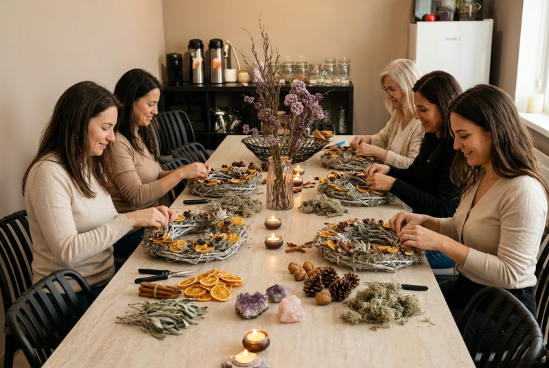 Workshop Winterkrans met edelstenen maken