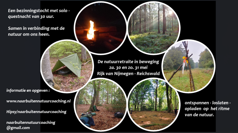 Natuurretraite in beweging ,bezinningstocht met questnacht Reichswald