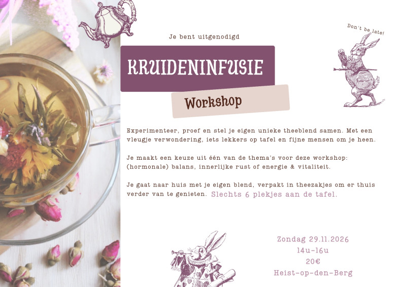 Kruideninfusie workshop: stel je eigen theeblend samen