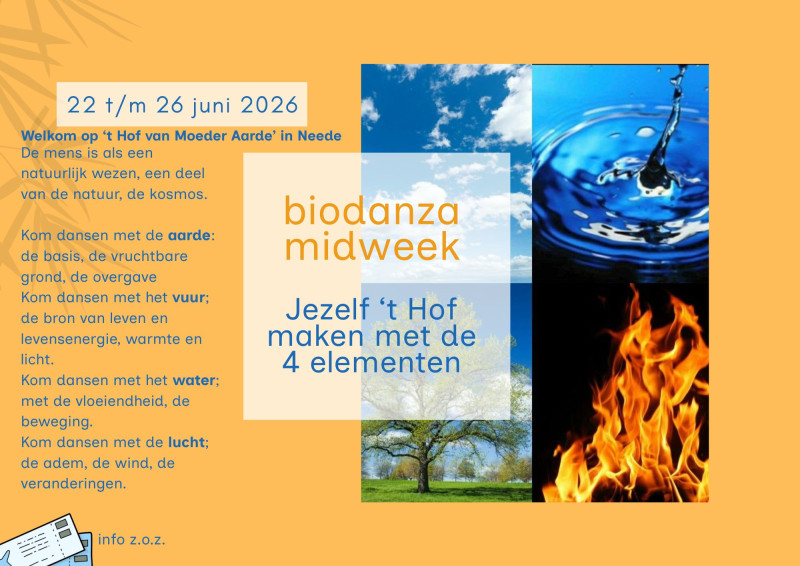 BIODANZA MIDWEEK:  DE 4 ELEMENTEN - Holiday, Biodanza, Gatherings