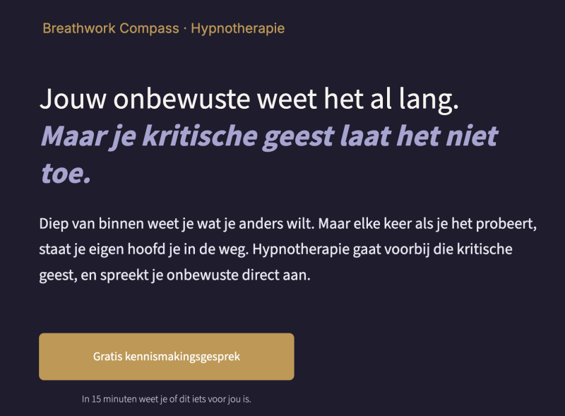 Hypnotherapie, jouw onbewuste weet het al lang.