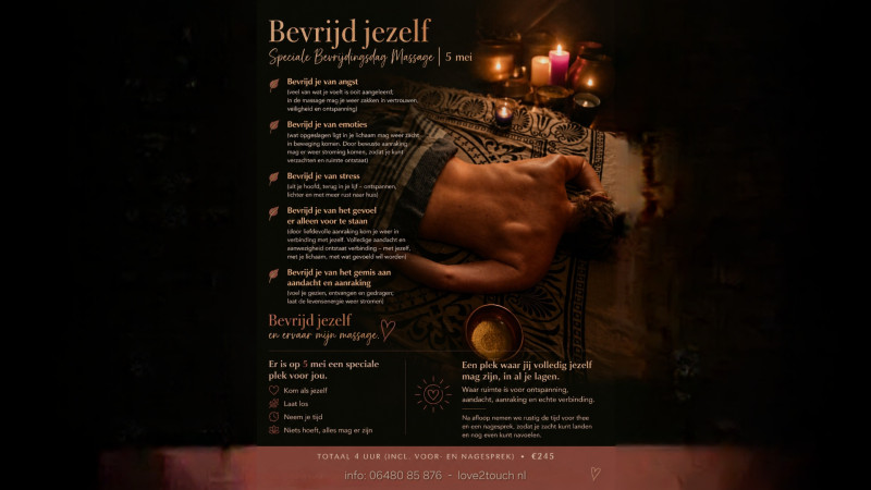 BEVRIJD JEZELF - Speciale massage