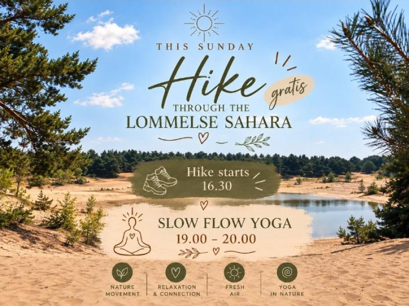 🌾Hike & Slow Flow Yoga bij de Lommelse Sahara