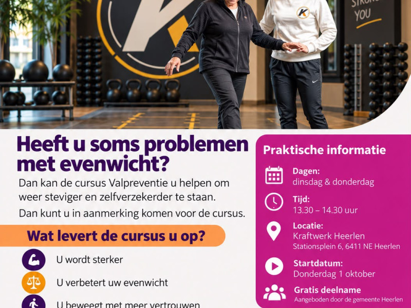 Wekelijkse Cursus Valpreventie Donderdag - Kraftwerk Heerlen