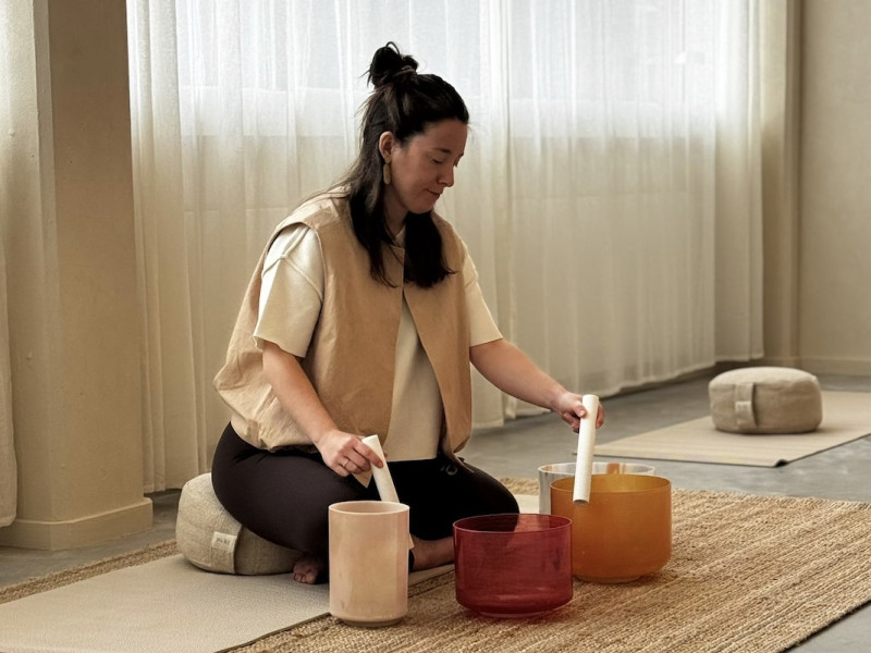 Klankbad met crystal bowls