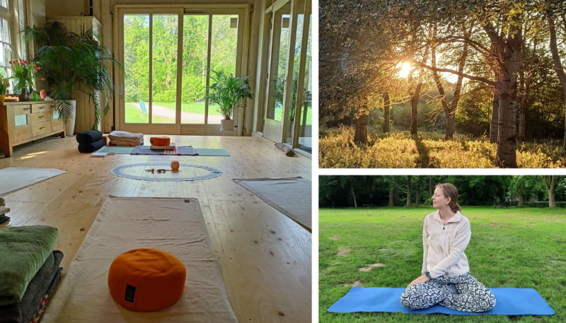 Zachte zomeravond yogaspecial op landgoed Amelisweerd bij Utrecht