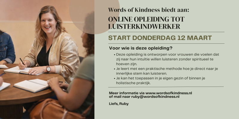 Opleiding tot Luisterkindwerker via Words of Kindness - Travail énergétique, Formation, Système familial