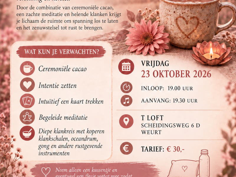 Klankschalen sessie en cacaoceremonie