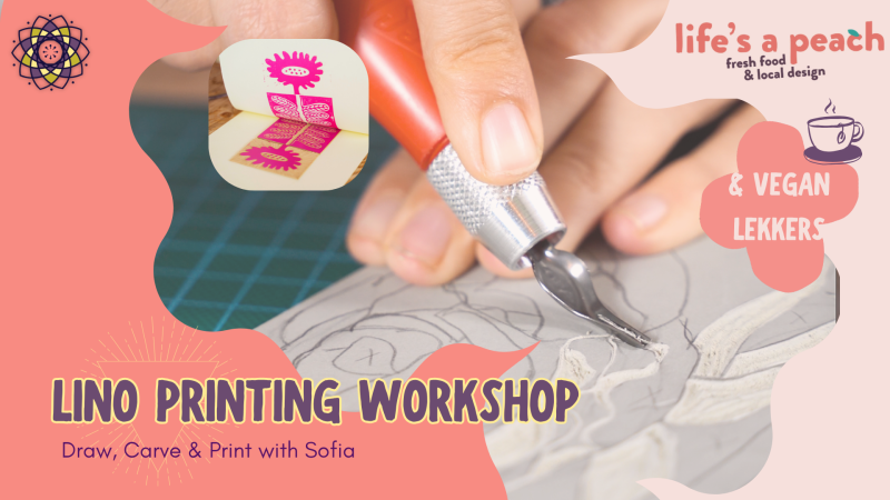 Lino printing workshop @ Life's a Peach