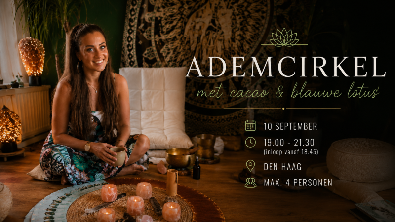 🌿 Ademcirkel met Cacao en Blauwe lotus 🤍 - Nieuwe Maan Energie