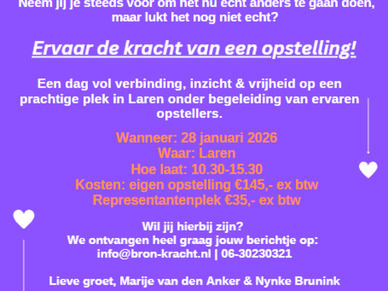 Bron-Kracht Opstellingendag