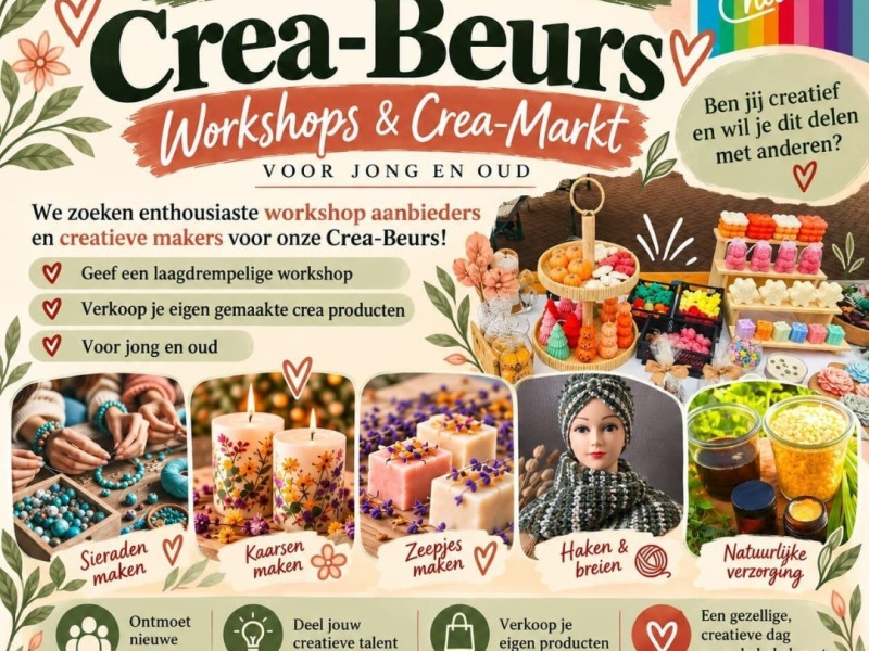 Creamarkt in wijkgebouw "thuis in charlois" in Rotterdam