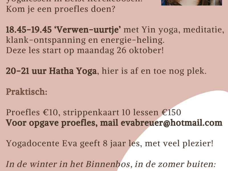 Proefles 'verwen-uurtje' met yin yoga en meer!