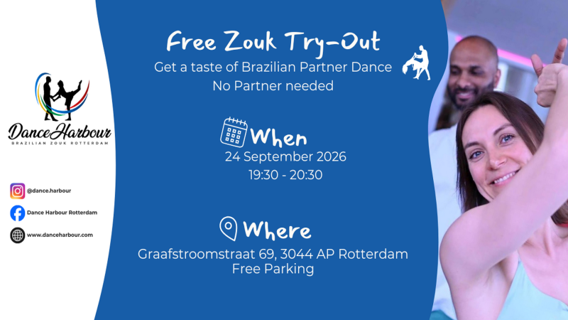 Free Try Out Brazilian Zouk Class | Dance Harbour Rotterdam