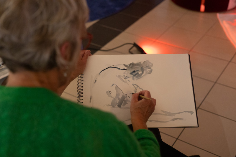 Behind the Curtains - Life model drawing - Créativité