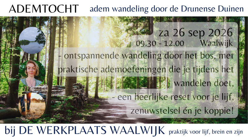 ADEMTOCHT XL - ademwandeling in Waalwijk - breathwalk in Waalwijk