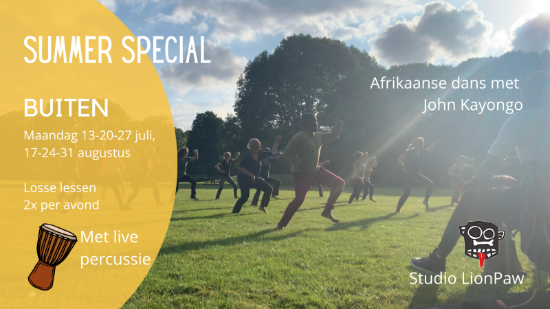 Afrikaanse dans met live percussie - Dansen in verbinding, Dansworkshop, Outdoor Dance
