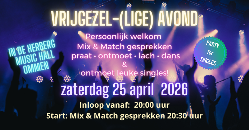 Vrijgezel-(lige) Avond  - Open Floor, Music Evening