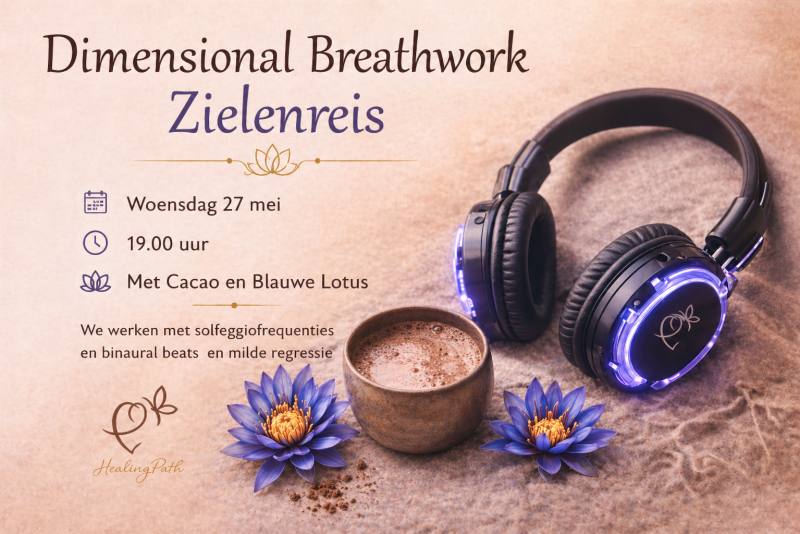 Dimensional Breathwork met Ceremoniële Cacao en Blauwe Lotus  - Cacao ceremonie, Ademcirkel, Blauwe Lotus