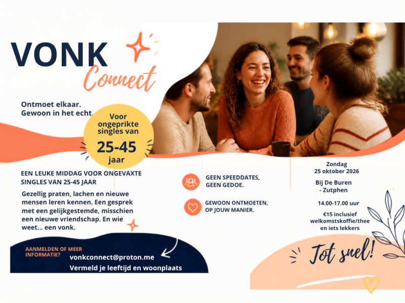 VONK Connect voor ongeprikte SINGLES 25 - 45 jaar