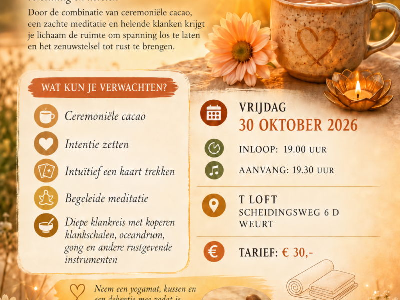 Klankschalen sessie & cacaoceremonie