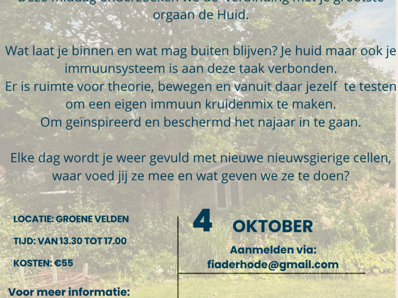 Huid en Immuunmiddag - Trabajo corporal, Hierbas, Desarrollo personal