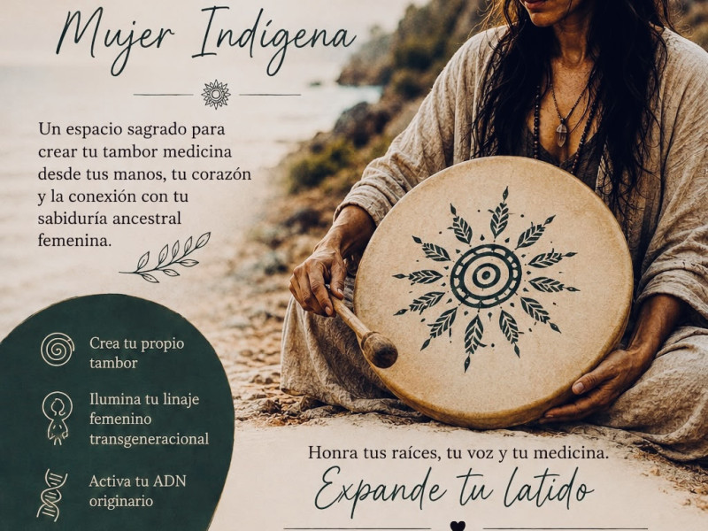 Creación de Tambor Medicina, Conecta con tu Mujer Indigena