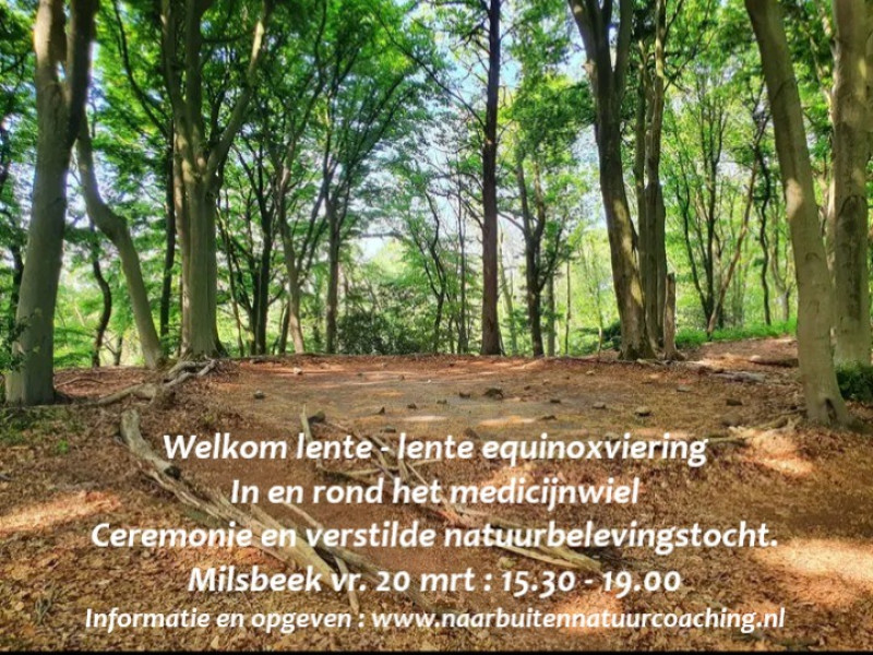 Lente equinoxviering rond het medicijnwiel en natuurbelevingstocht