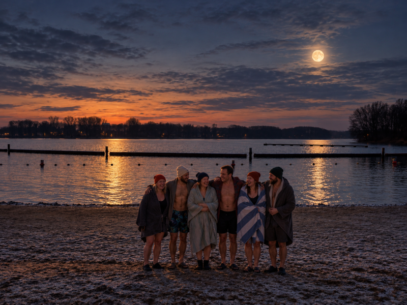 Vollemaansdip - Koudwaterdip onder de volle maan in Amsterdam - IJsbad, Mindfulness, Natuur