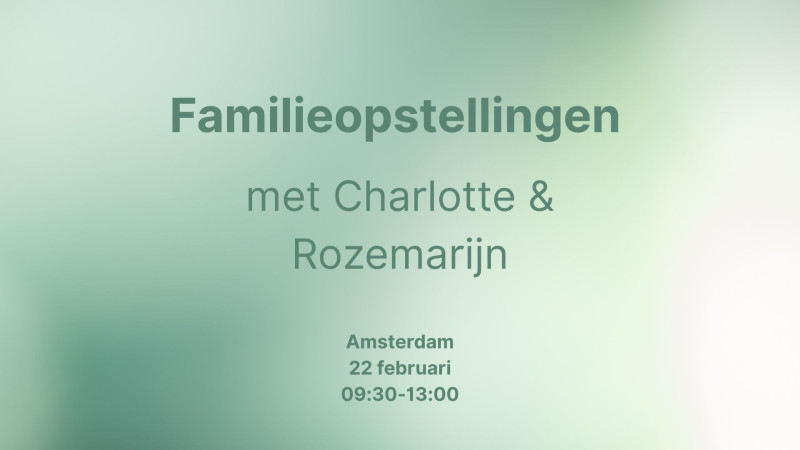 Familieopstellingen ochtend Amsterdam - Family Constellations