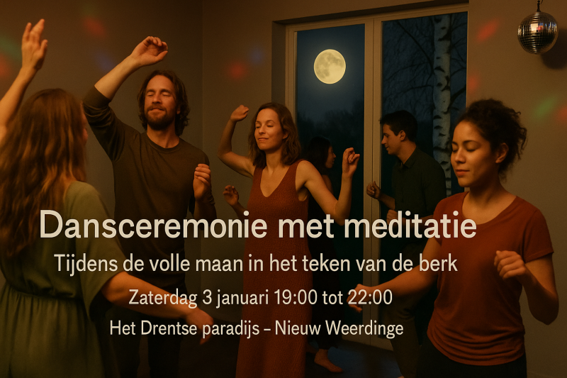 Een volle maan ceremonie met cacao en vrije dans