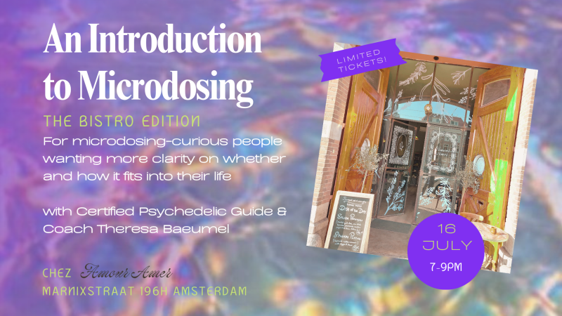 The Microdosing Club- Introduction to Microdosing "The Bistro Edition" - Persoonlijk Leiderschap, Plantmedicijn, Gatherings