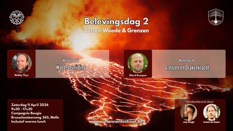 Belevingsdag #2 Tussen Woede & Grenzen - Ateliers pour hommes, Travail corporel, Travail de l’ombre