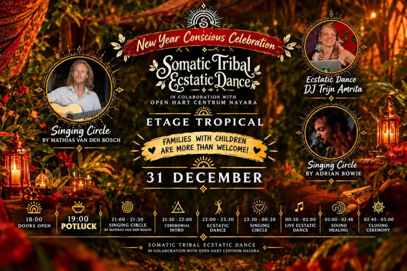 NEW YEAR CONSCIOUS CELEBRATION – AWAKEN YOUR SOUL - Cacao ceremonie, Ecstatic Dance, Live muziek