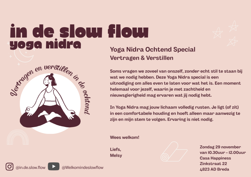 Yoga Nidra | Vertragen en Verstillen