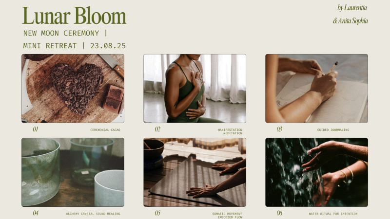 Lunar Bloom– A New Moon Ceremony for Intuitive Renewal - Nieuwe Maan, Cacao ceremonie, Klankreis-Soundbath