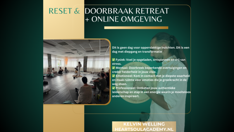 Reset en Doorbraak Retreat + online omgeving - Ademwerk, Persoonlijk Leiderschap, Cacao ceremonie