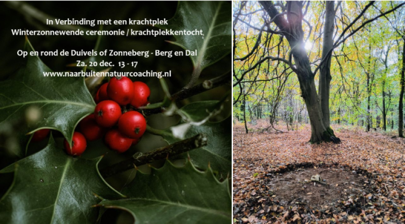 Krachtplekkentocht  winterzonnewende ceremonie Duivelsberg Berg en Dal