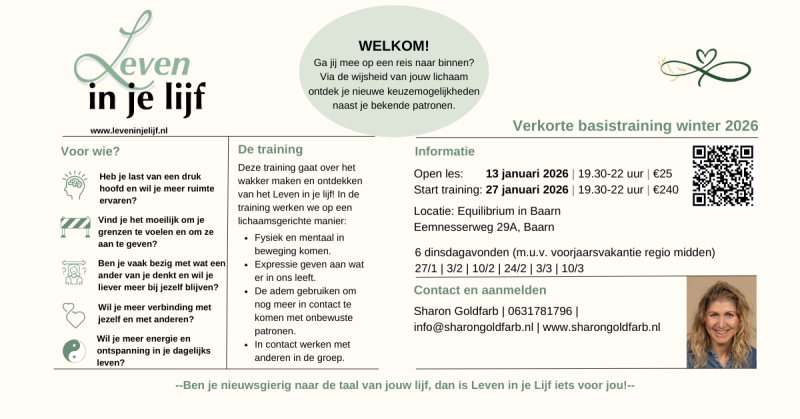 Leven in je Lijf basistraining - Travail corporel, Développement de la conscience, Breathwork