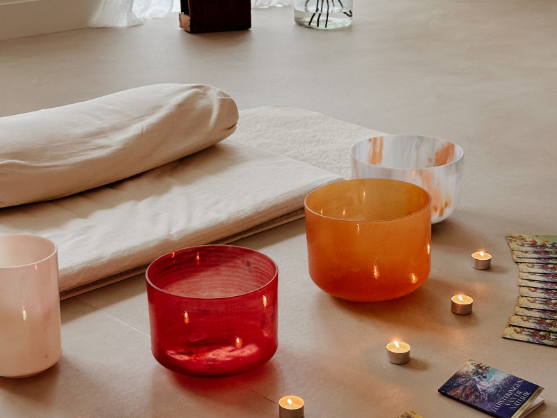 Klankbad met crystal bowls