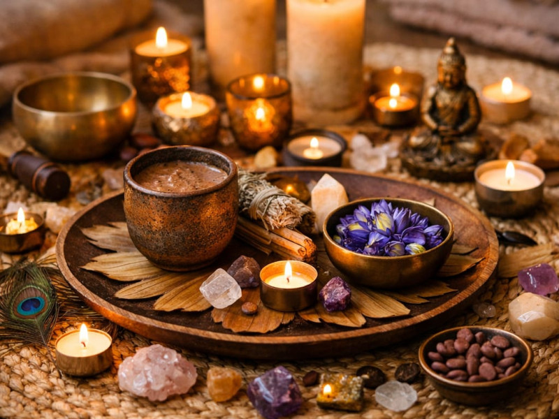 Ceremonie met Cacao & Blauwe Lotus - Yin, Nidra, Reiki & Klank