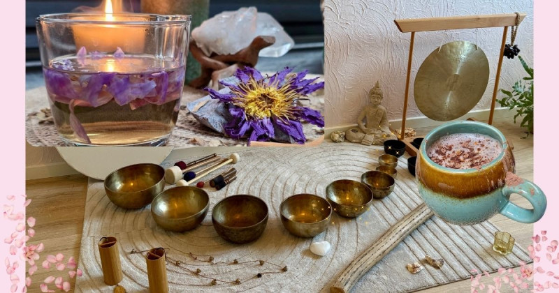 Sound Bath, Cacao & Blauwe Lotus thee