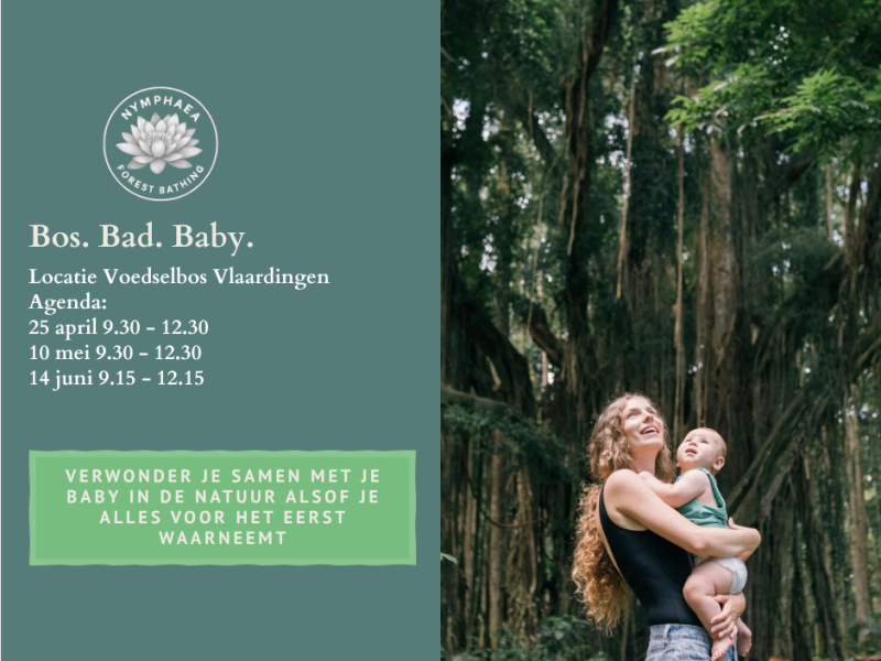 baby draagdoek bosbad