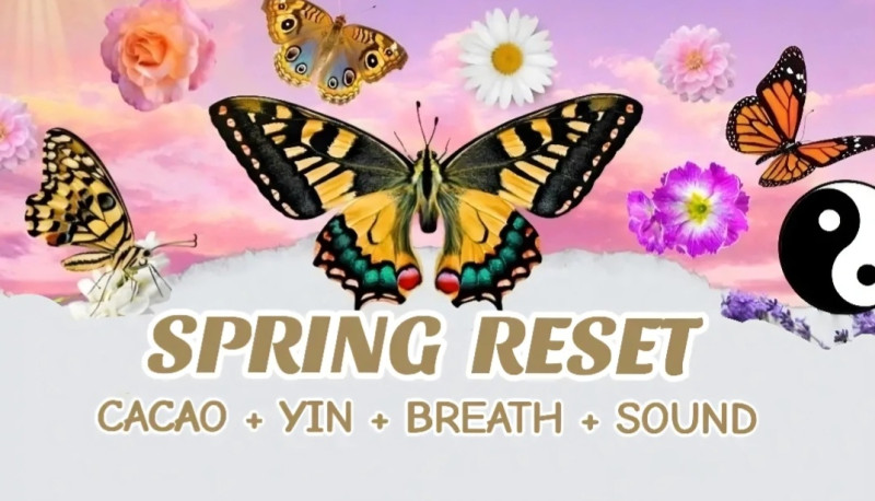🦋🍃 SPRING RESET  🍃🦋 CACAO + YIN + SOUND - Klankreis-Soundbath, Yoga, Ademwerk