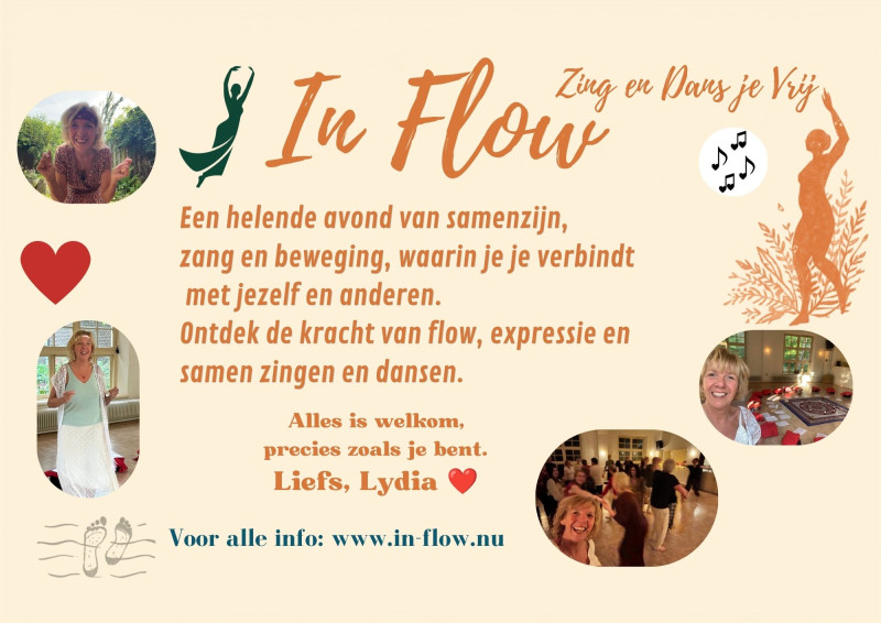 IN FLOW Zing en Dans op zaterdagavond 15 augustus 2026 (al 20 aanm.)