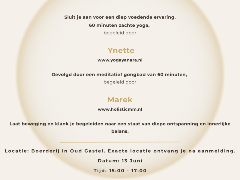 Yoga & Gong Bath Experience - Yoga, Soundhealing, Meditatie