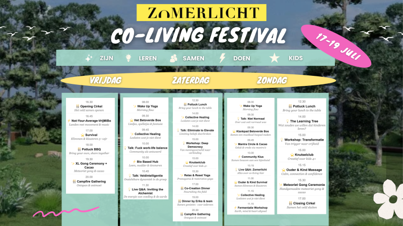 Zomerlicht Co-Living Festival — 17, 18 & 19 juli