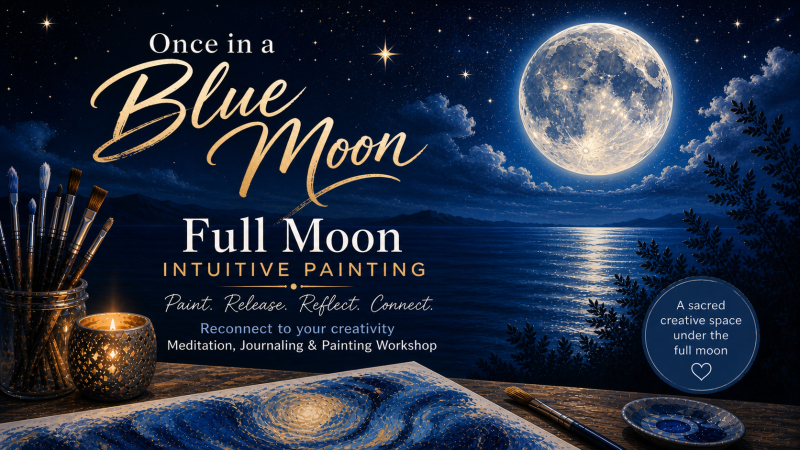 Full Blue Moon Intuitive Painting