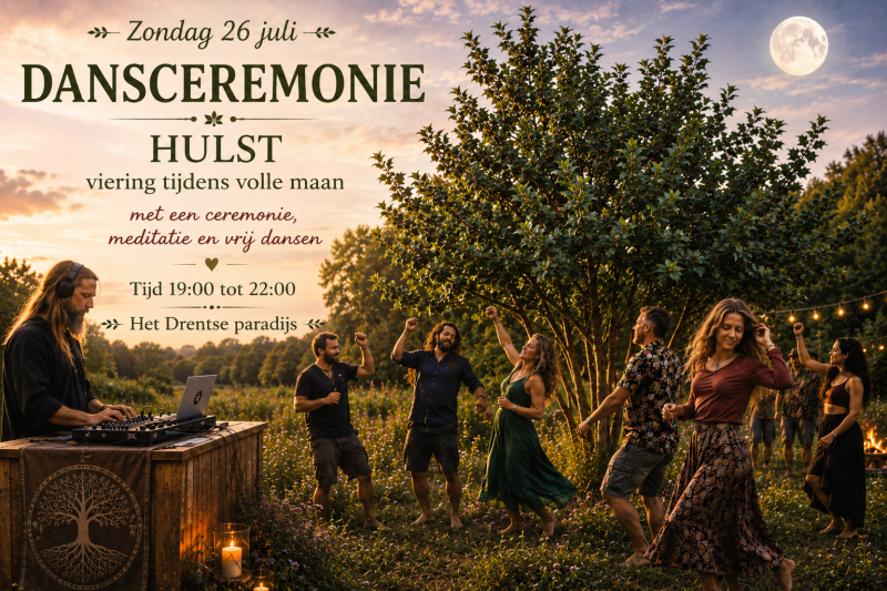 Een volle maan ceremonie met cacao en vrije dans