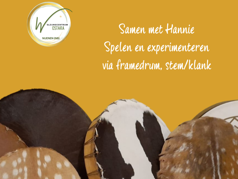 Samen drummen met framedrum en stem/klank